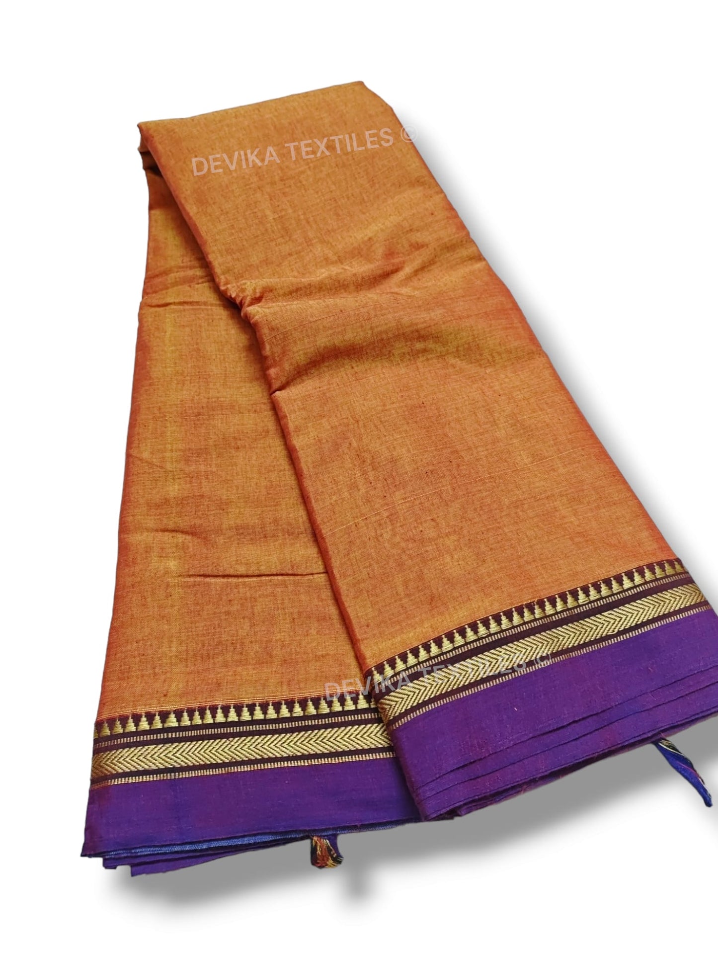 Deep Gold Ashwini Narayanpeth Pure Cotton saree with Running blouse piece (Same as saree)