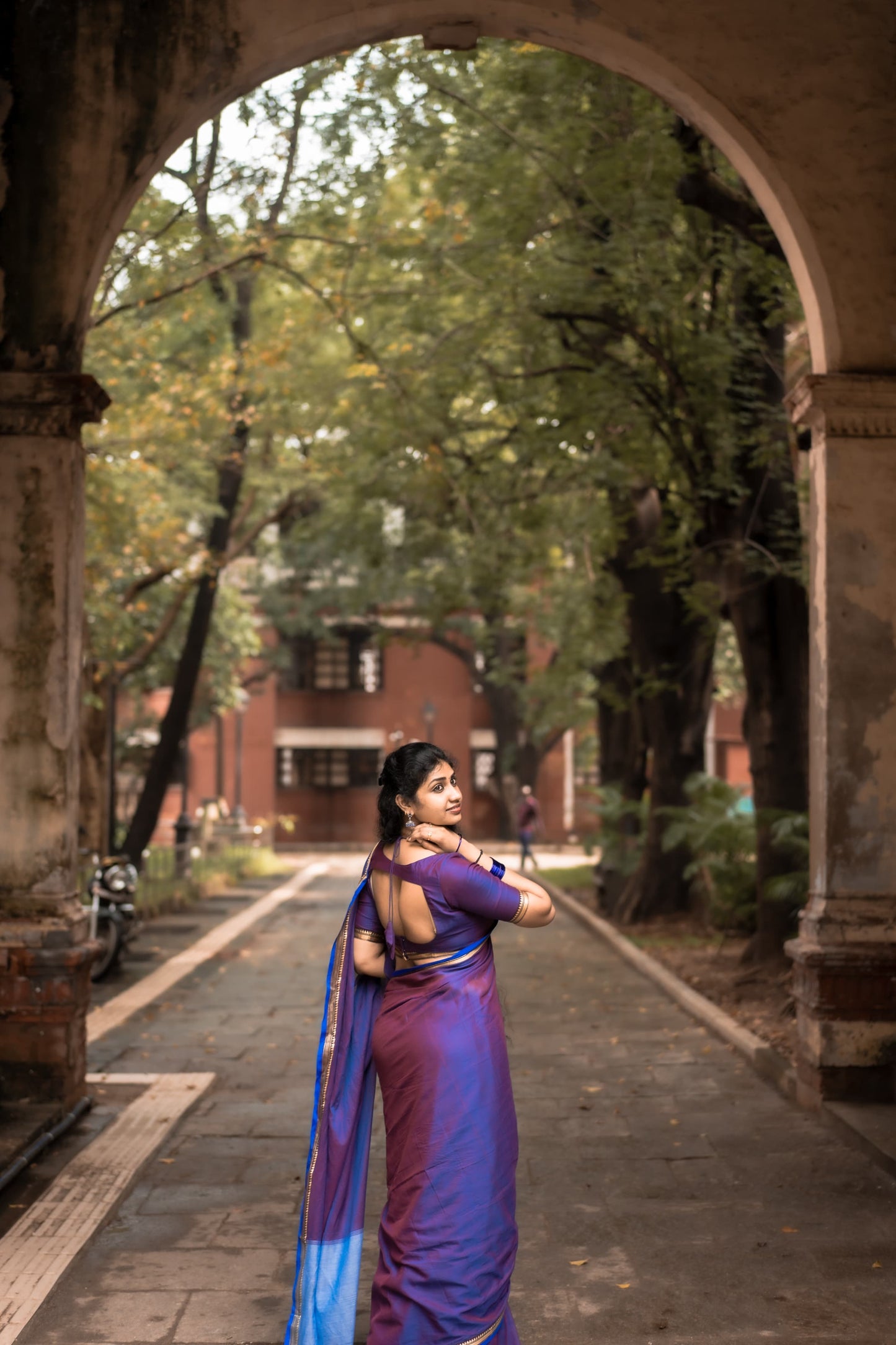 Dual Shaded Royal Blue Ashwini Narayanapet Pure Cotton saree
