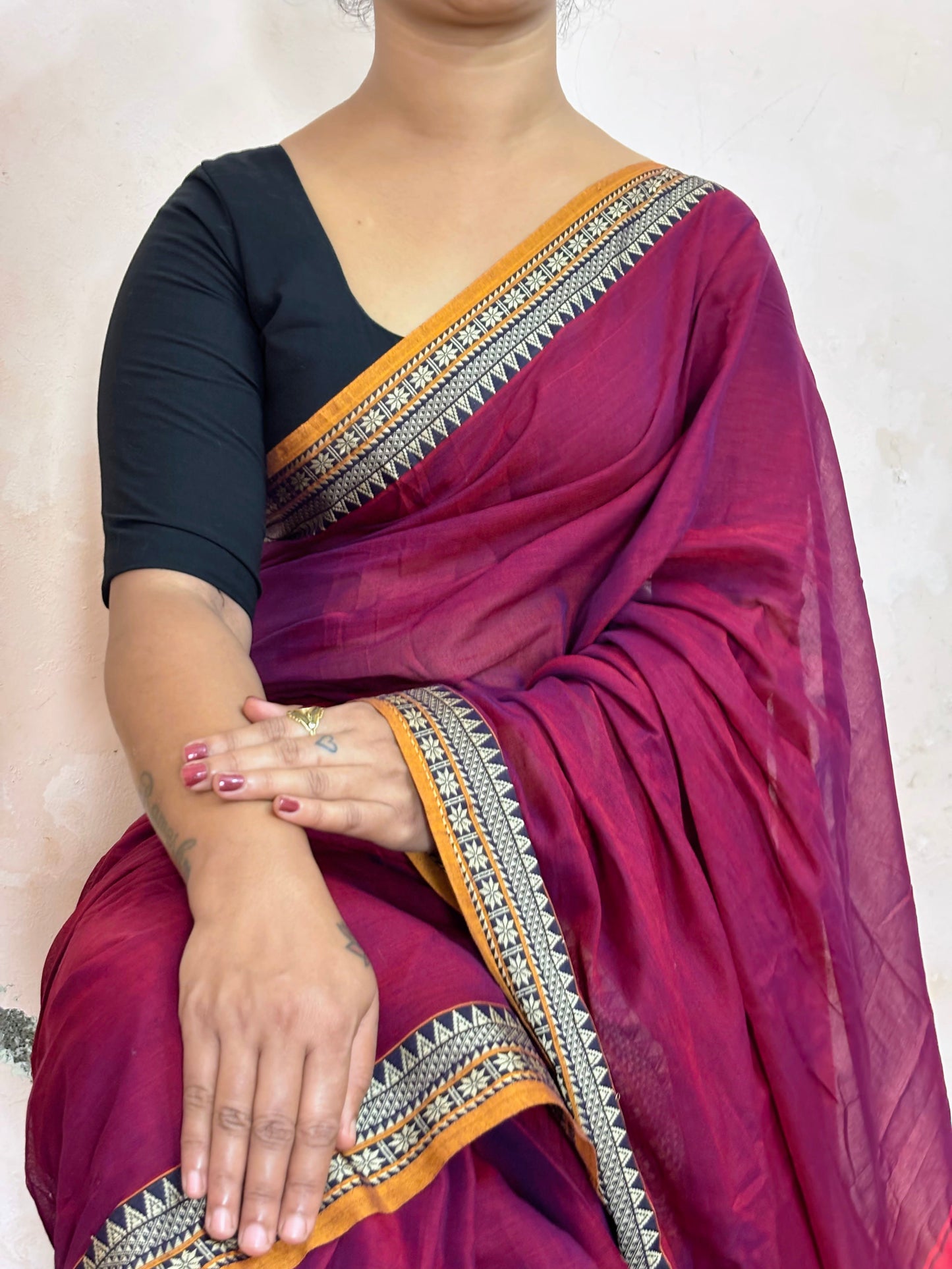 Gouthami Magenta Authentic DEVIKA pure cotton saree