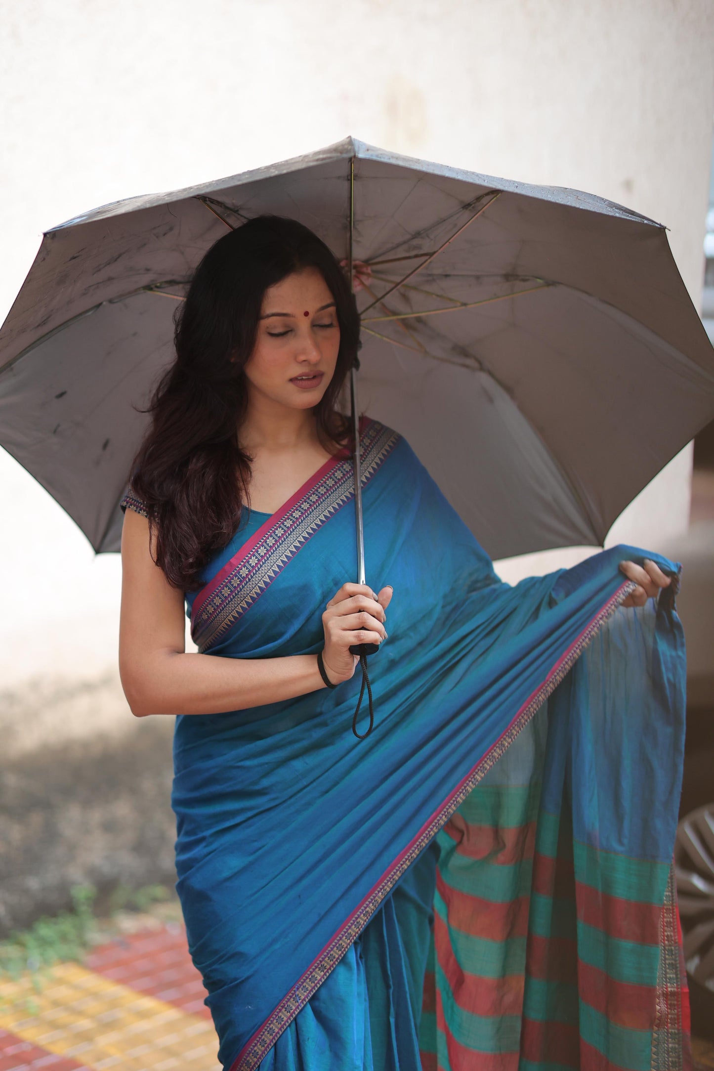 Gouthami Rama Green Narayanpet Cotton saree