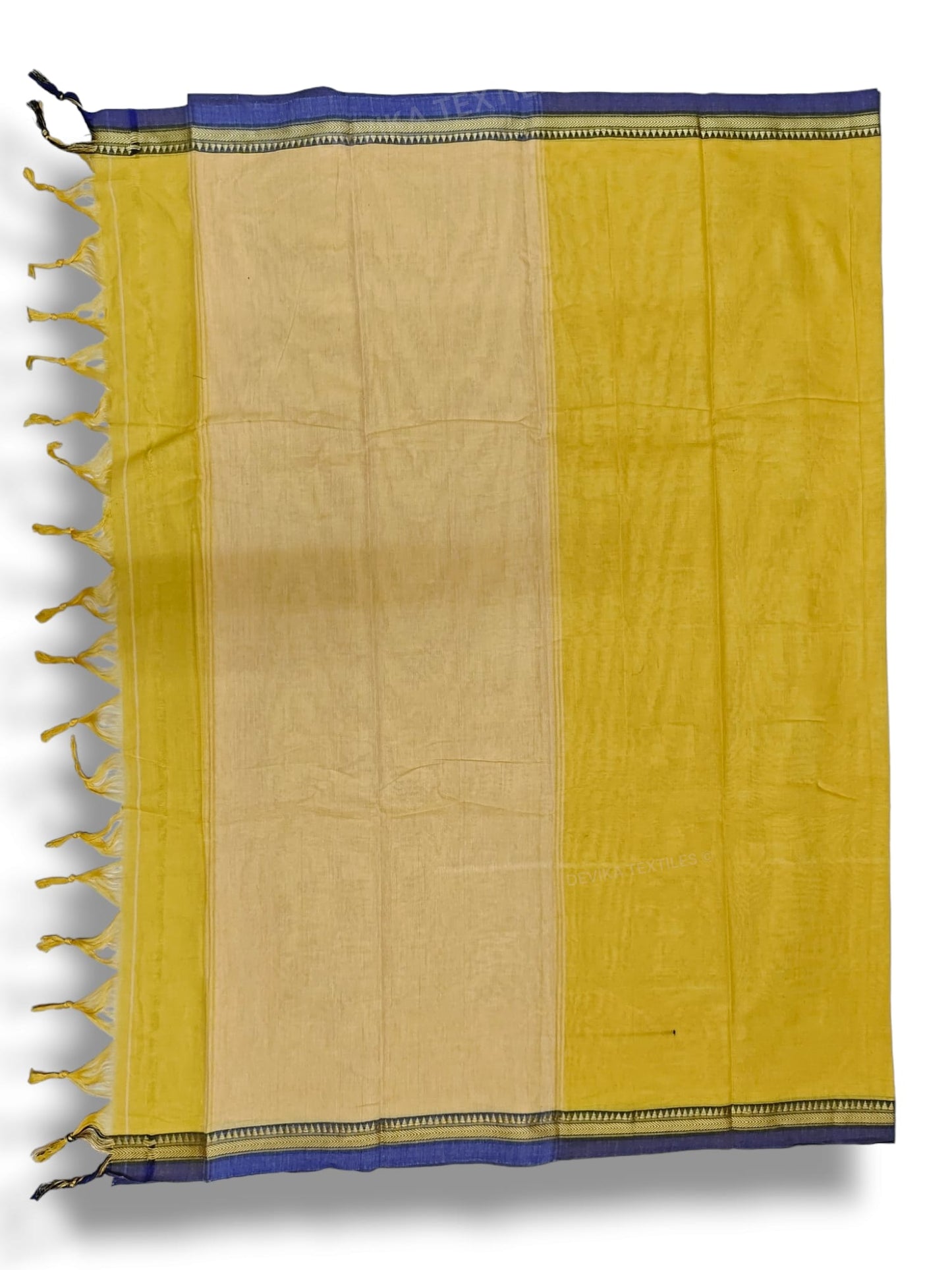 Ashwini (Yellow Narayanpet Pure Cotton saree with Running blouse piece (Same as Saree))