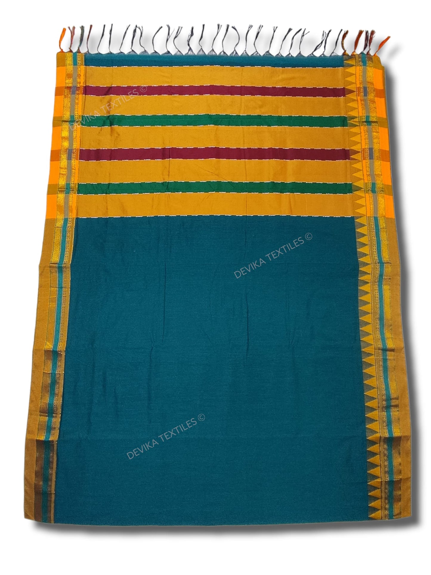 Ilkal Ananda Color Cottonsilk M Border Saree with Running blouse piece