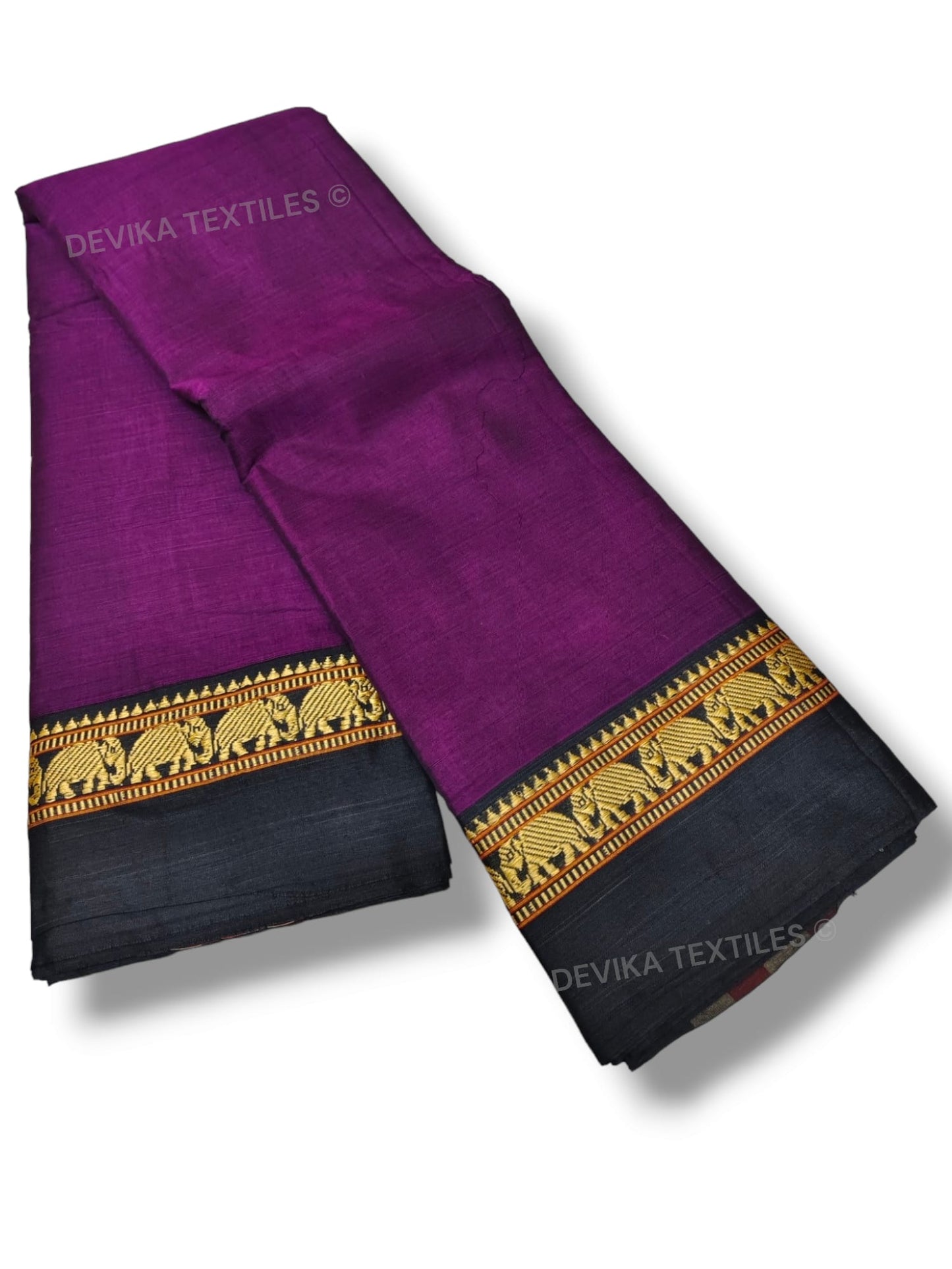 Magenta Narayanapet Pure Cotton saree with running blouse piece (same as saree)