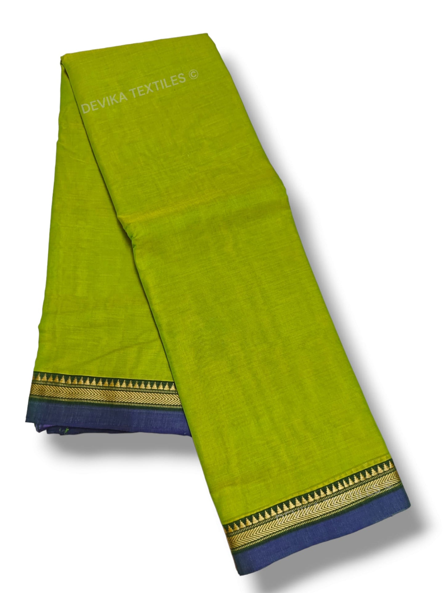 Parrot Green Ashwini Narayanpet Pure Cotton saree