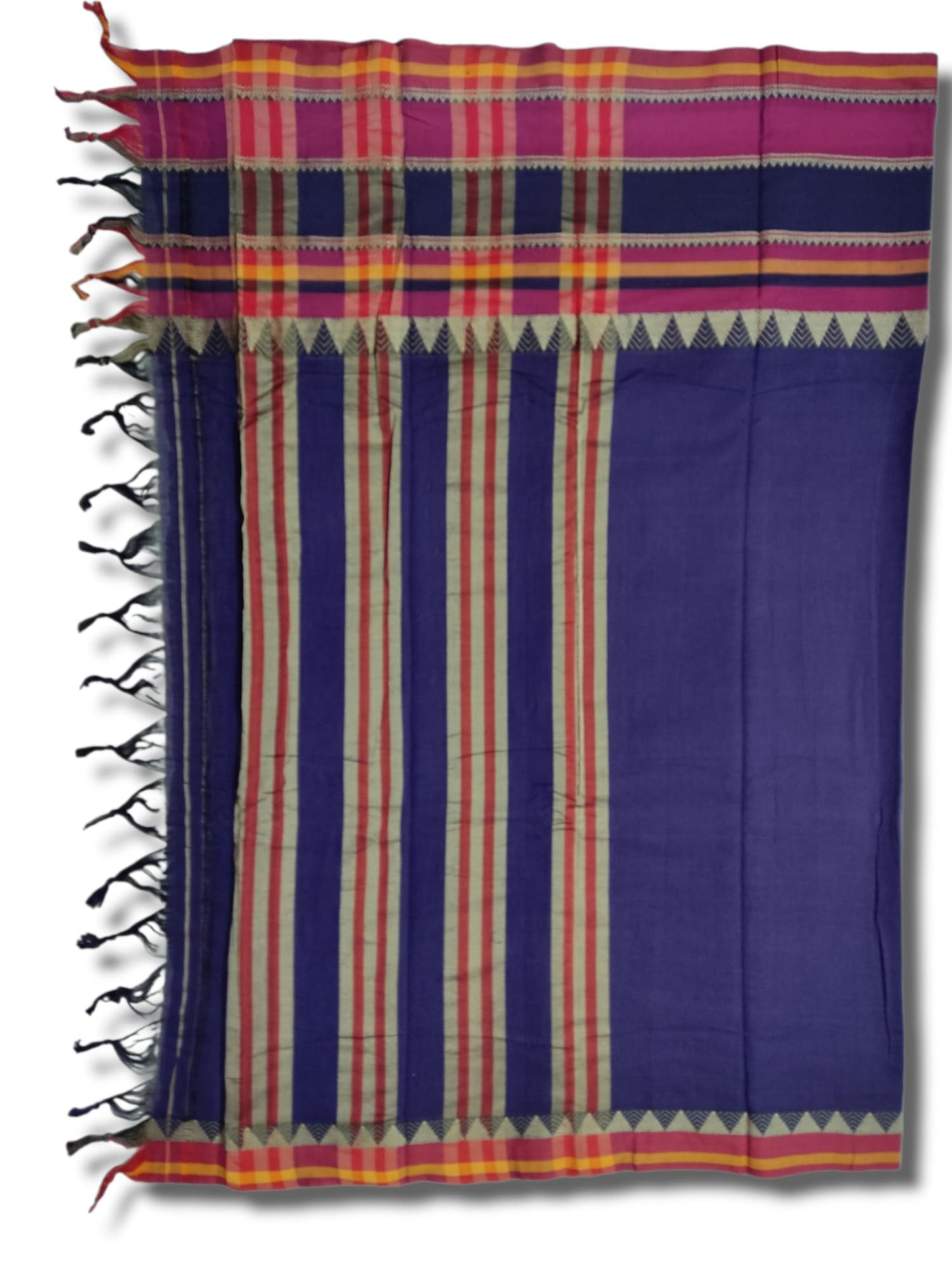 Rangoli Voilet Narayanpet Pure Handloom Cotton Saree with Running blouse piece