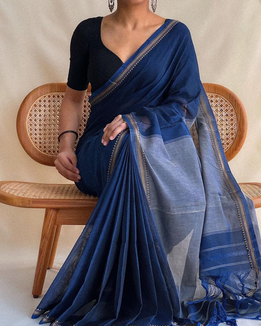 Royal Blue Ashwini Narayanpet Pure Cotton Saree