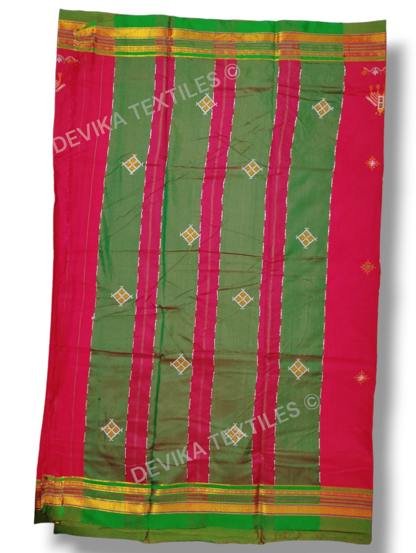 ilkal Kasuti work cottonsilk saree with running blouse piece
