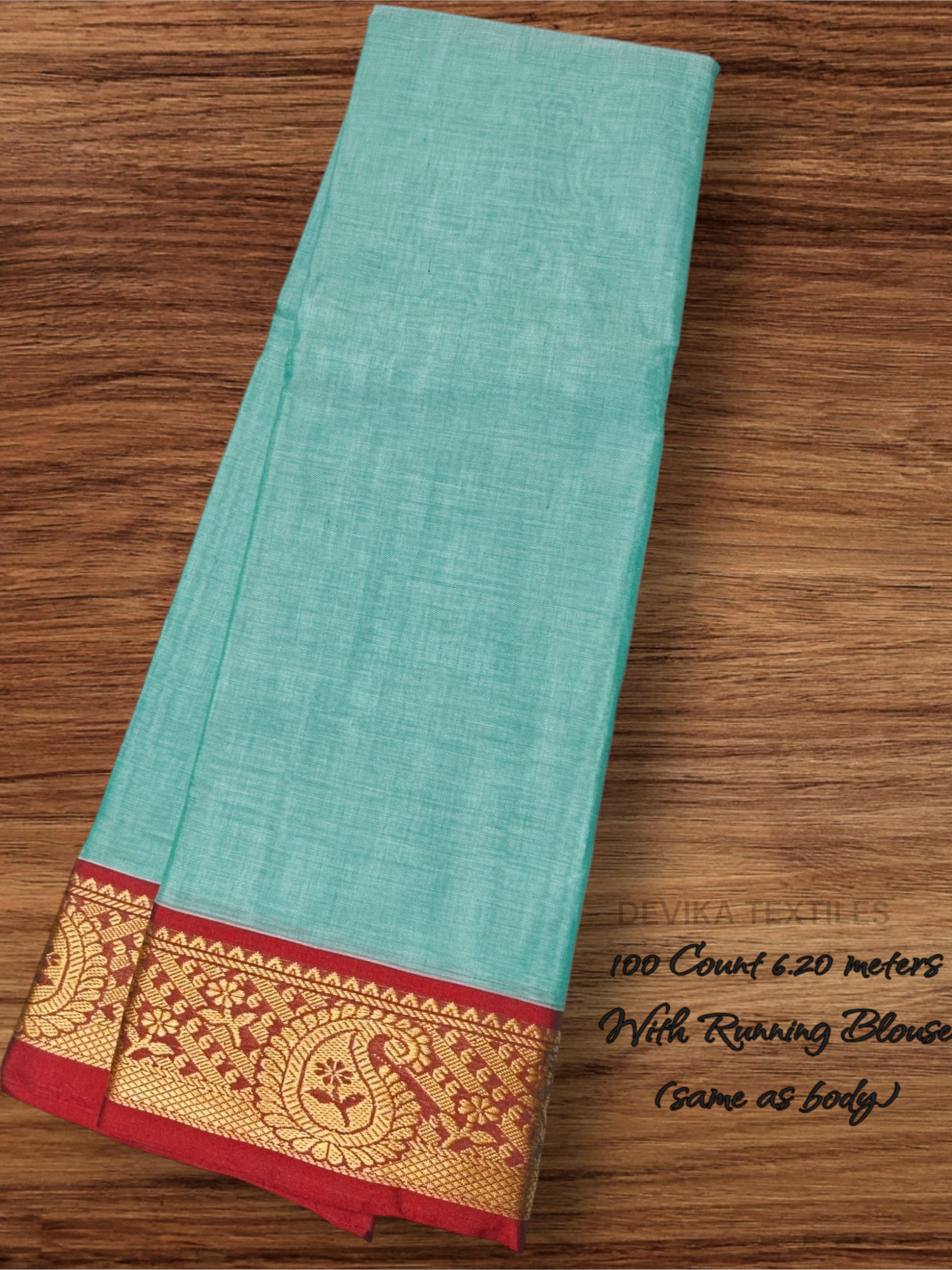 SKY BLUE Narayanpet Pure Cotton saree with Running Blouse (Same as saree)