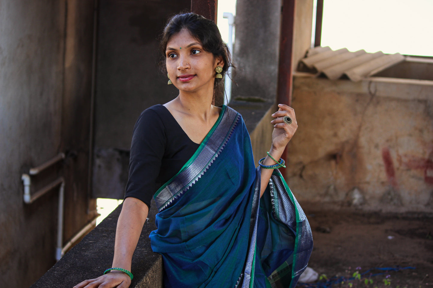 Sahitya RAMA GREEN Narayanpet Pure Cotton saree