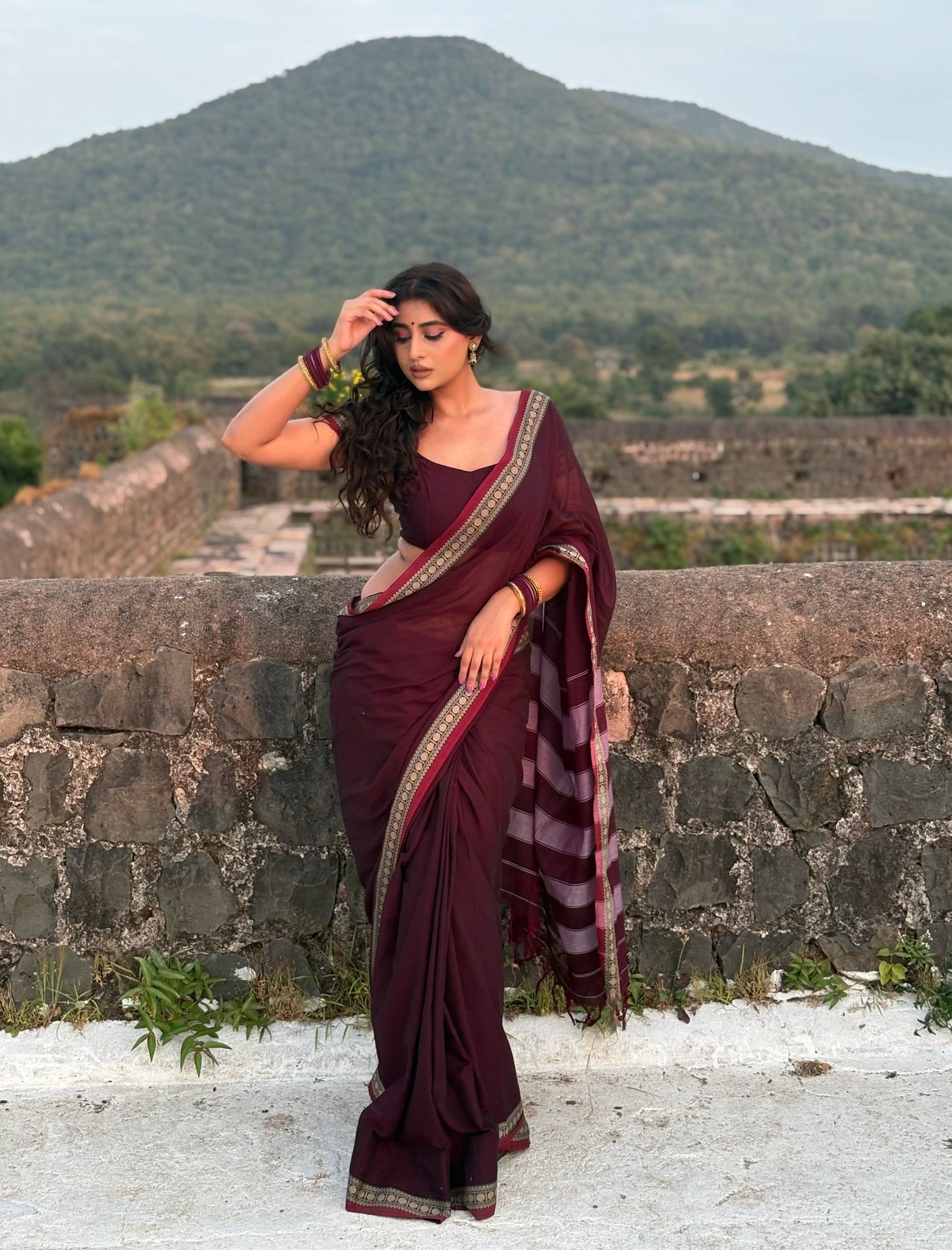 Coffee Shraddha Narayanpet Pure cotton saree