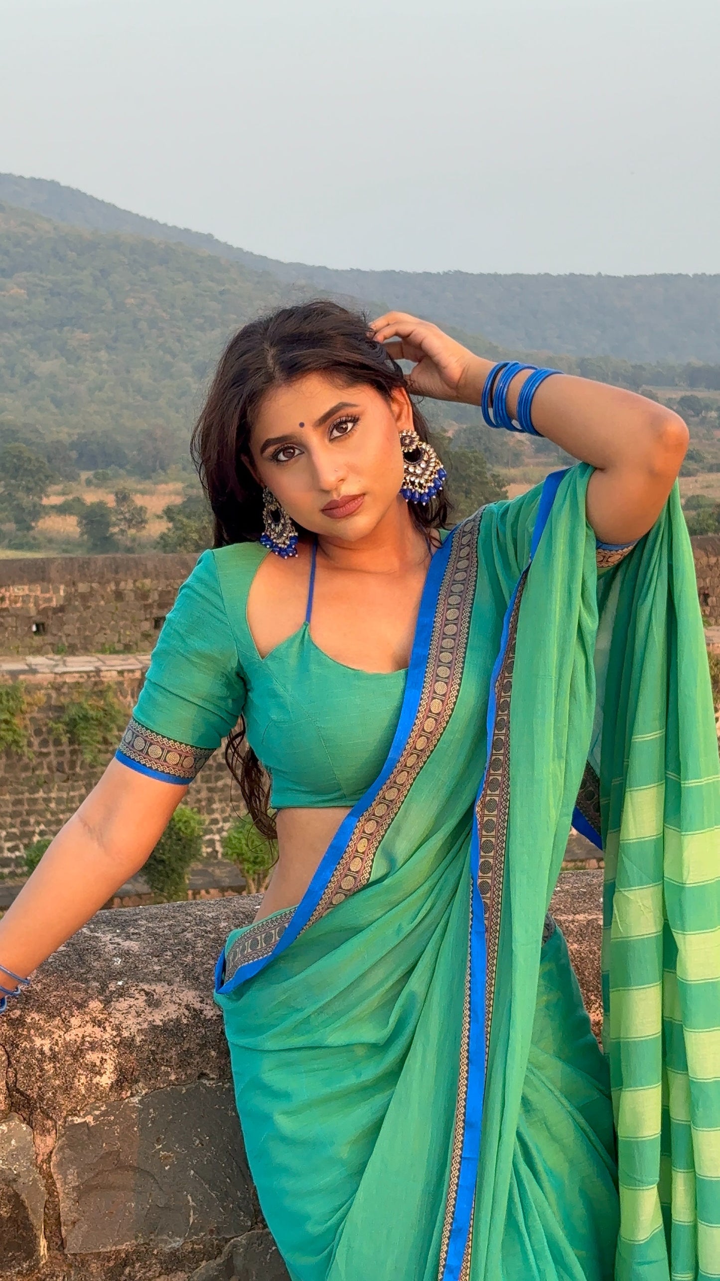 Teal Green Shraddha Narayanapet Pure Cotton saree