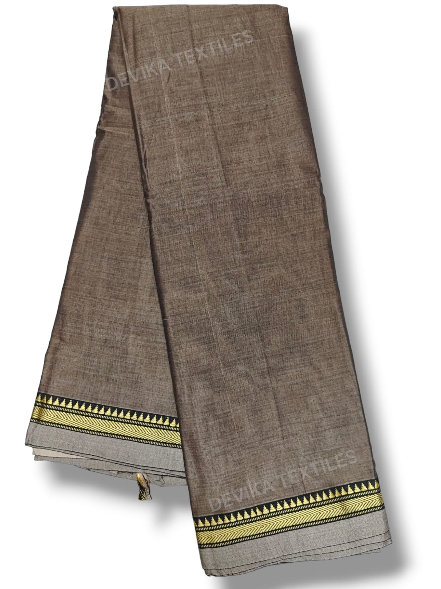 Biege Ashwini Narayanpeth Pure cotton saree with Running blouse piece (Same as saree)