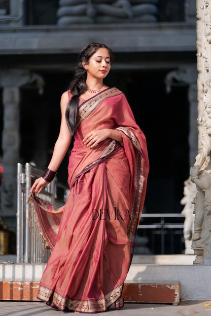 Anupama Brick Red Narayanpet Pure Cotton saree