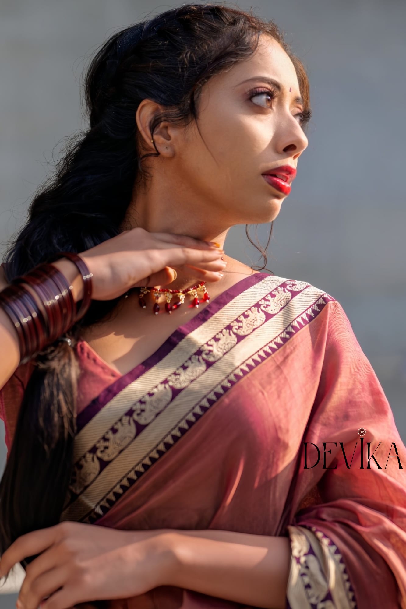 Anupama Brick Red Narayanpet Pure Cotton saree