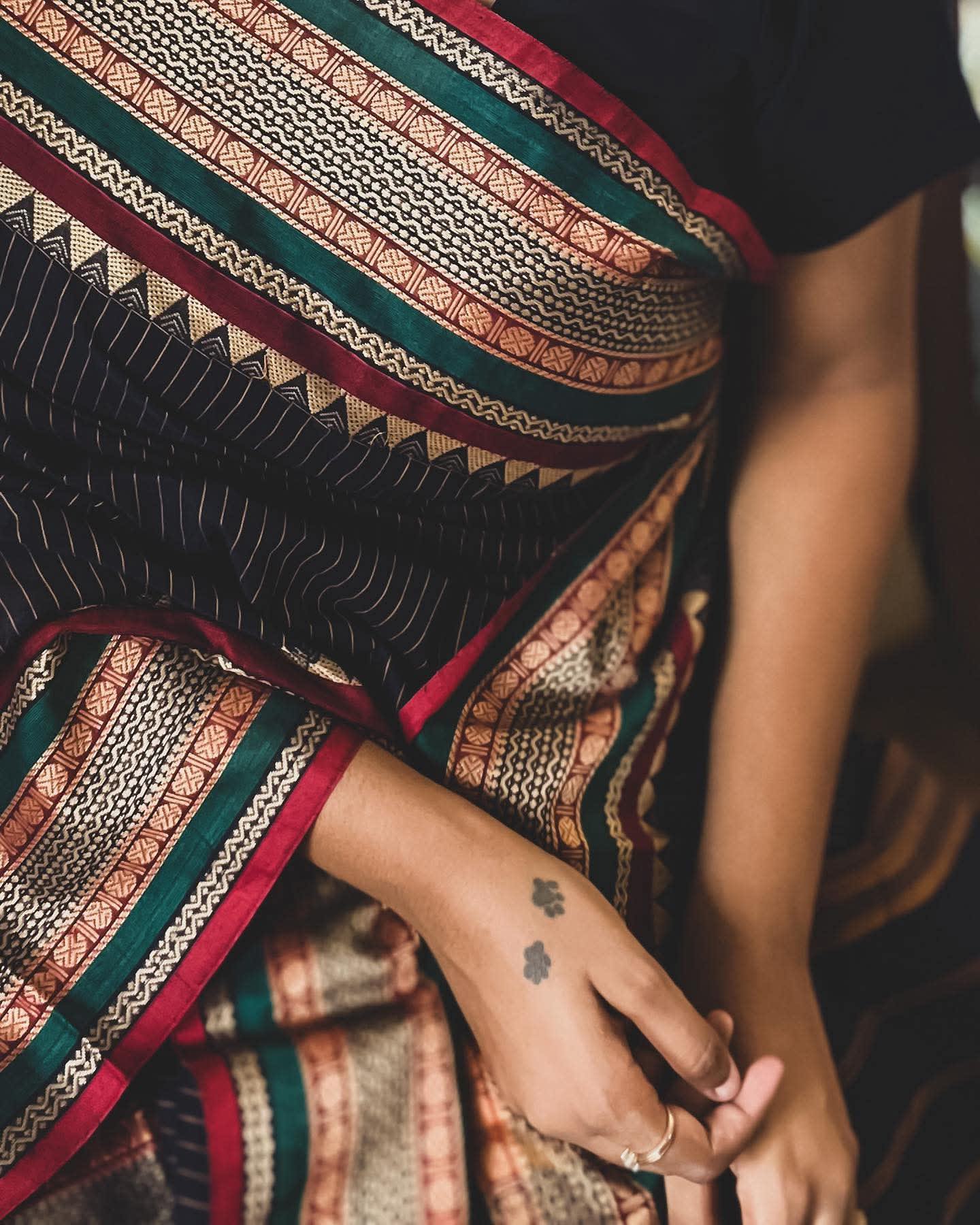 Anuradha Black Narayanpet Pure cotton saree