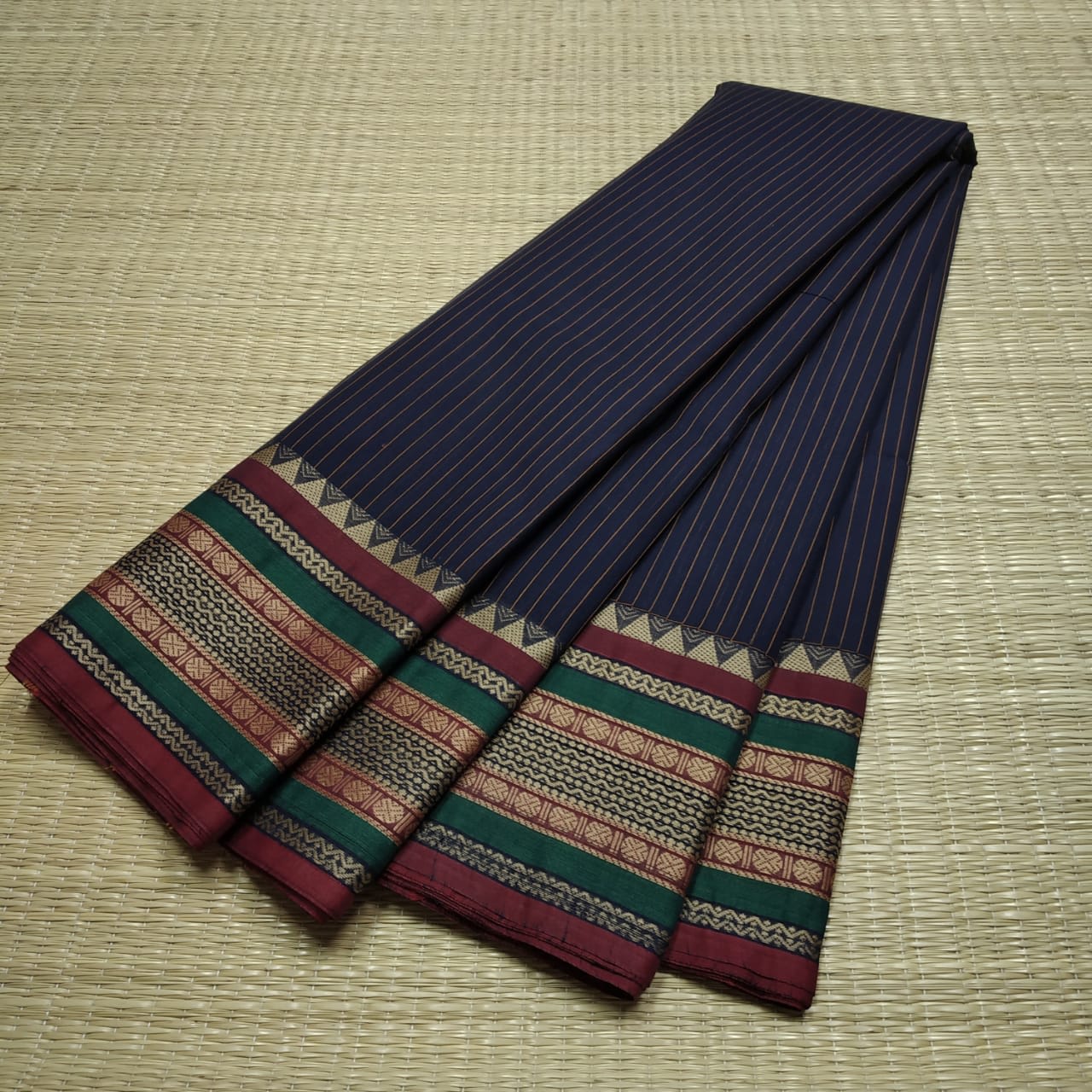 Anuradha Black Narayanpet Pure cotton saree
