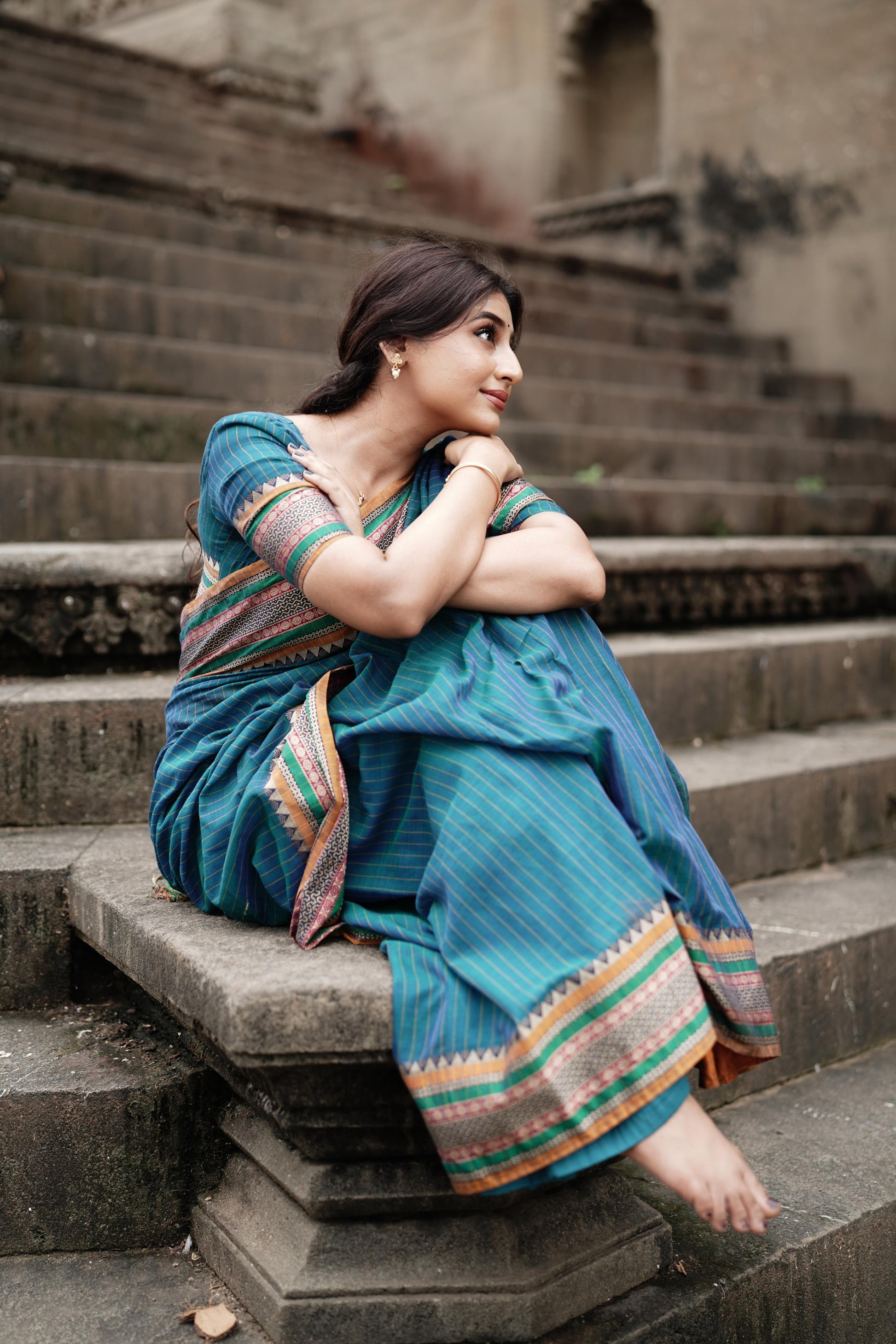 Anuradha Rama Green Narayanpet Pure cotton saree