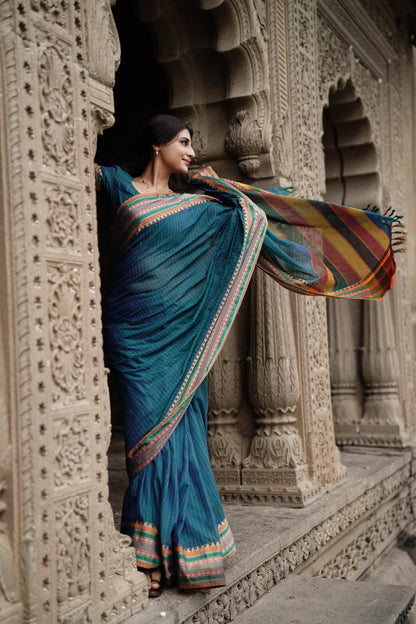 Anuradha Rama Green Narayanpet Pure cotton saree