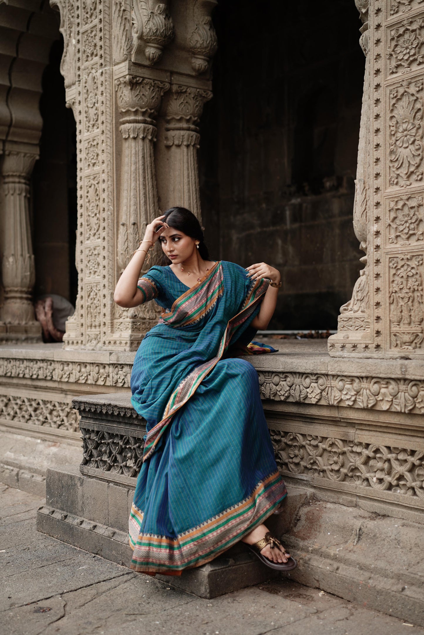 Anuradha Rama Green Narayanpet Pure cotton saree