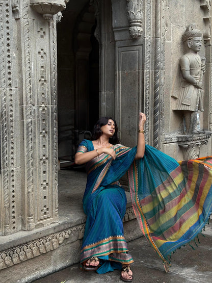 Anuradha Rama Green Narayanpet Pure cotton saree