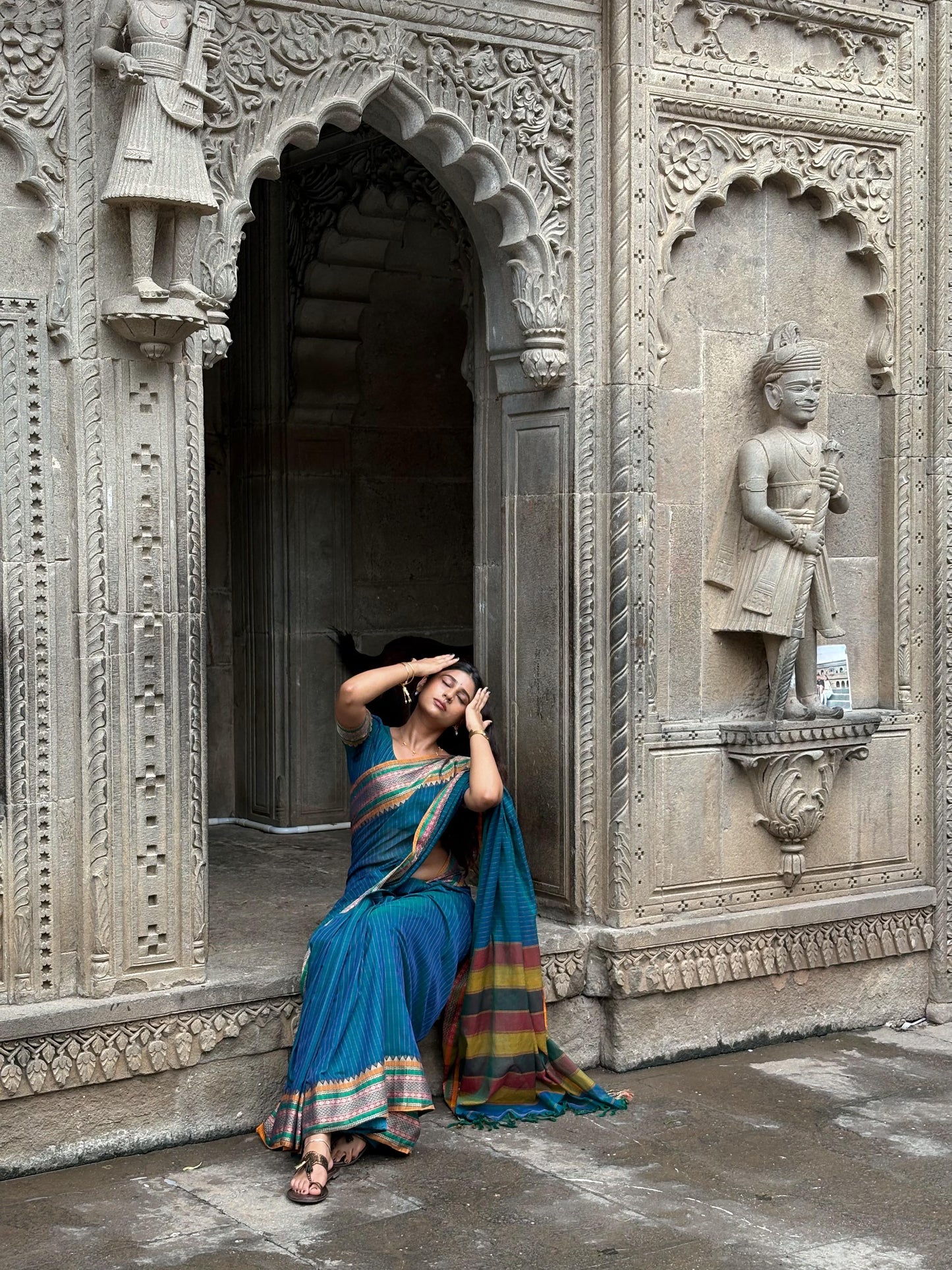 Anuradha Rama Green Narayanpet Pure cotton saree