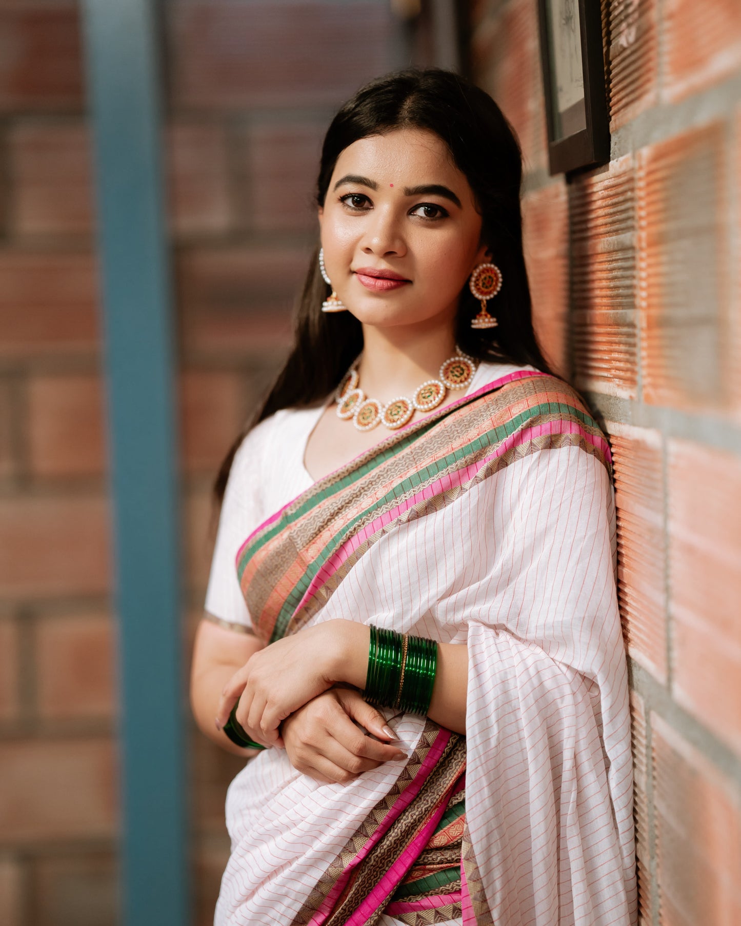 Anuradha White Narayanpet Pure Cotton Sarees