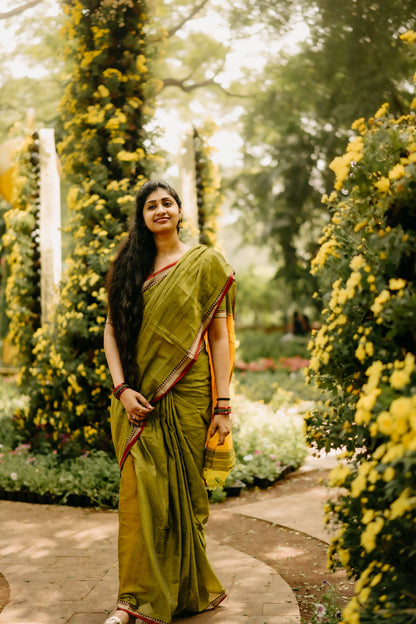 Ashwini Mehandi Green Narayanpet Cotton Saree