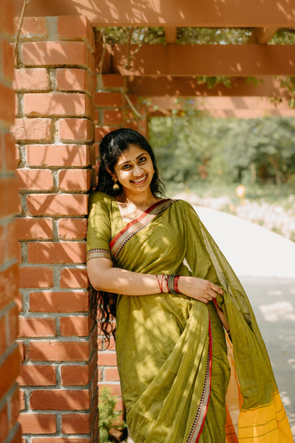 Ashwini Mehandi Green Narayanpet Cotton Saree