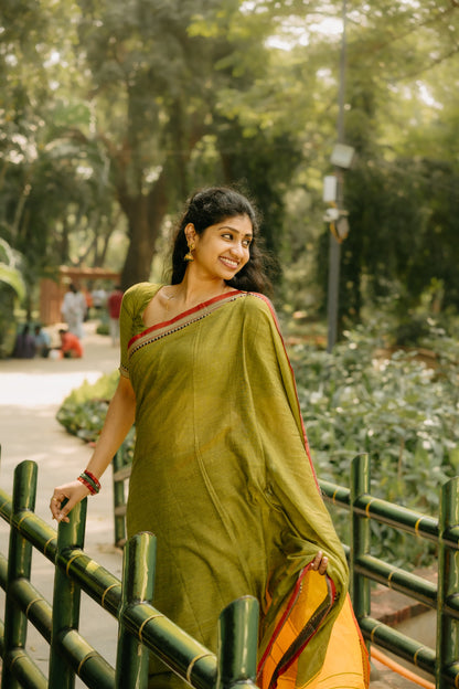 Ashwini Mehandi Green Narayanpet Cotton Saree