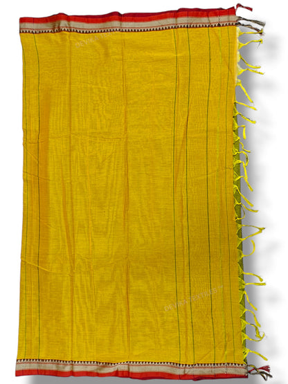 Ashwini Mehandi Green Narayanpeth Pure cotton saree with Running blouse piece (Same as saree)