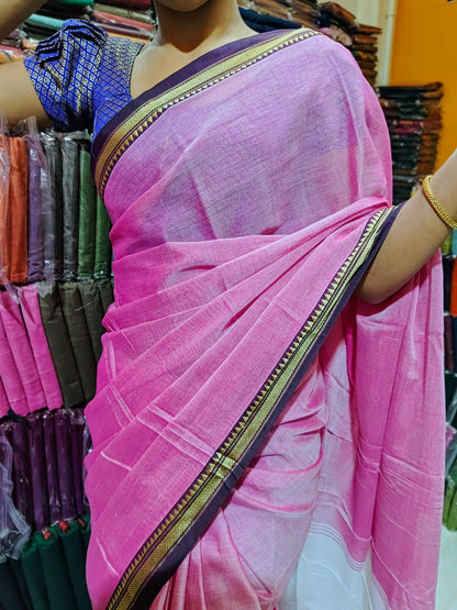 Ashwini Pinkish Grey Narayanapet Pure Cotton saree
