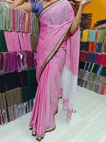 Ashwini Pinkish Grey Narayanapet Pure Cotton saree