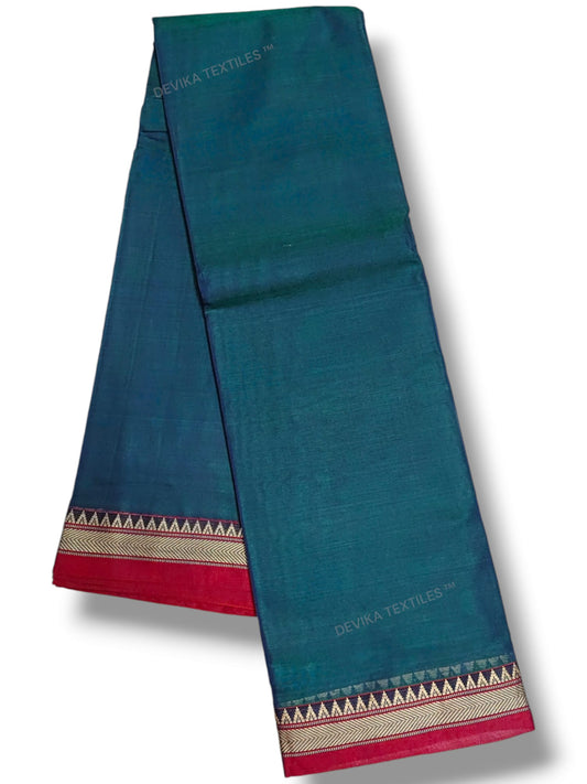 Ashwini Rama Green Narayanpeth Pure cotton saree with Running blouse piece (Same as saree)