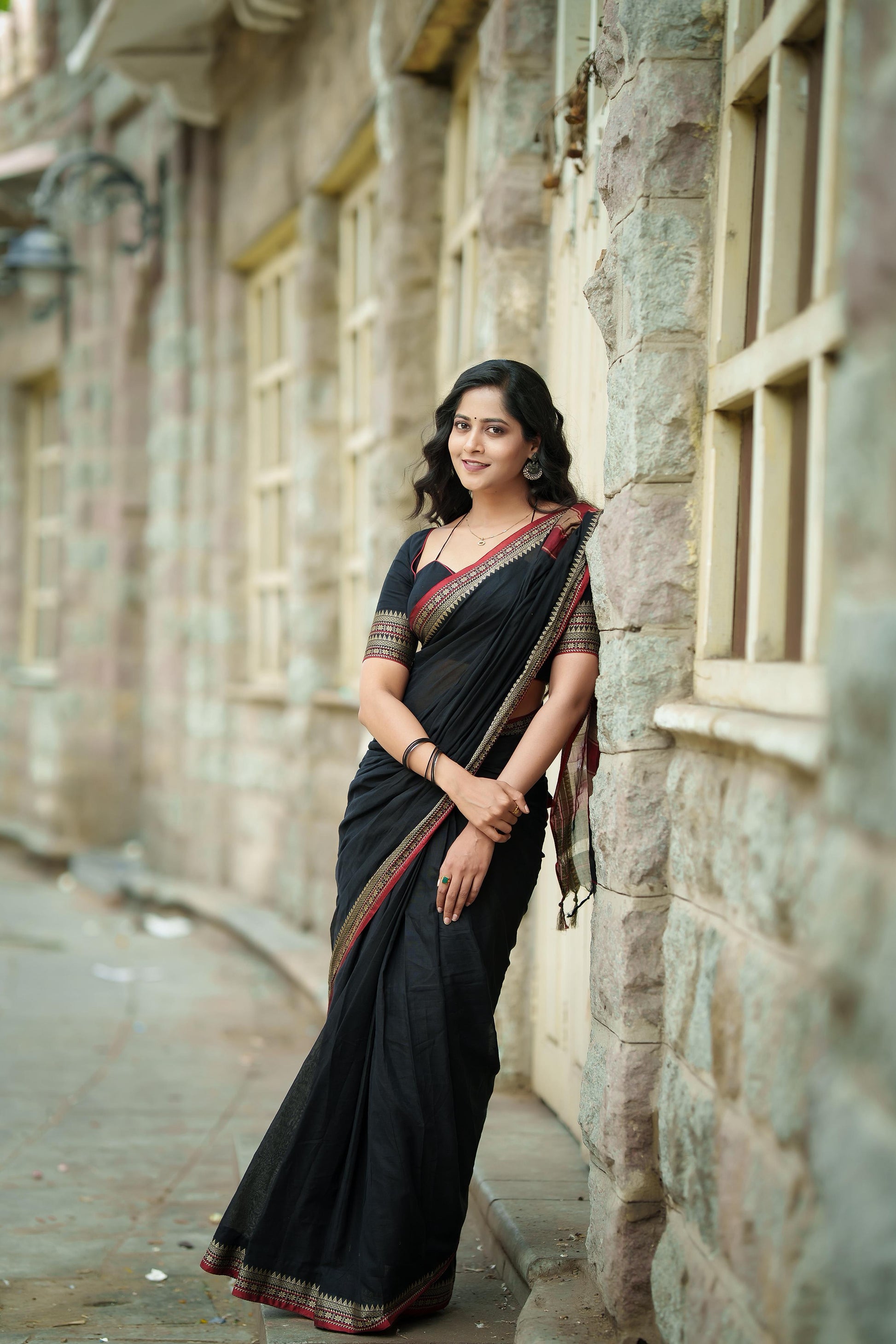 Black Gouthami Narayanapet Pure Cotton saree