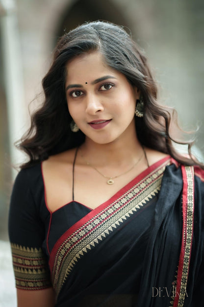 Black Gouthami Narayanapet Pure Cotton saree