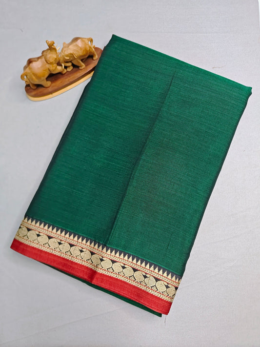 Bottle green Mayuri Exclusive Devika Cotton saree