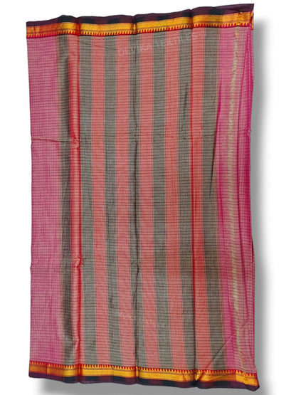 Brick Red Ashwini Narayanapet Pure Cotton saree with running blouse piece (Same As Saree)