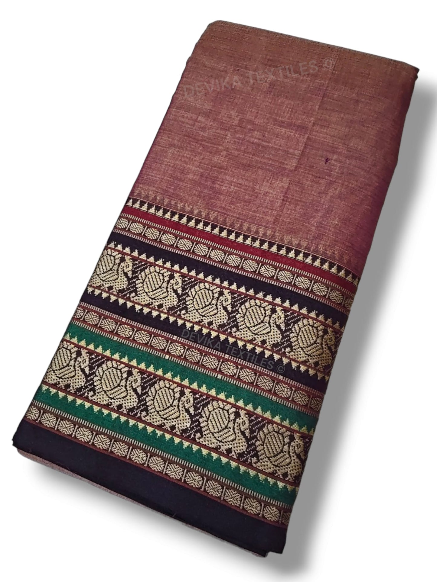 Brick Red Shravvya Narayan peth Pure Handloom Cotton Saree with running blouse piece (Same As saree)