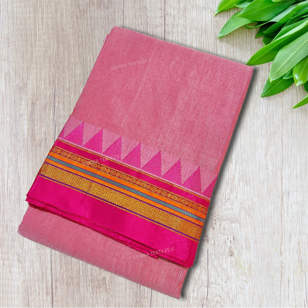 Brick Red ilkal Cottonsilk Saree with Running blouse piece