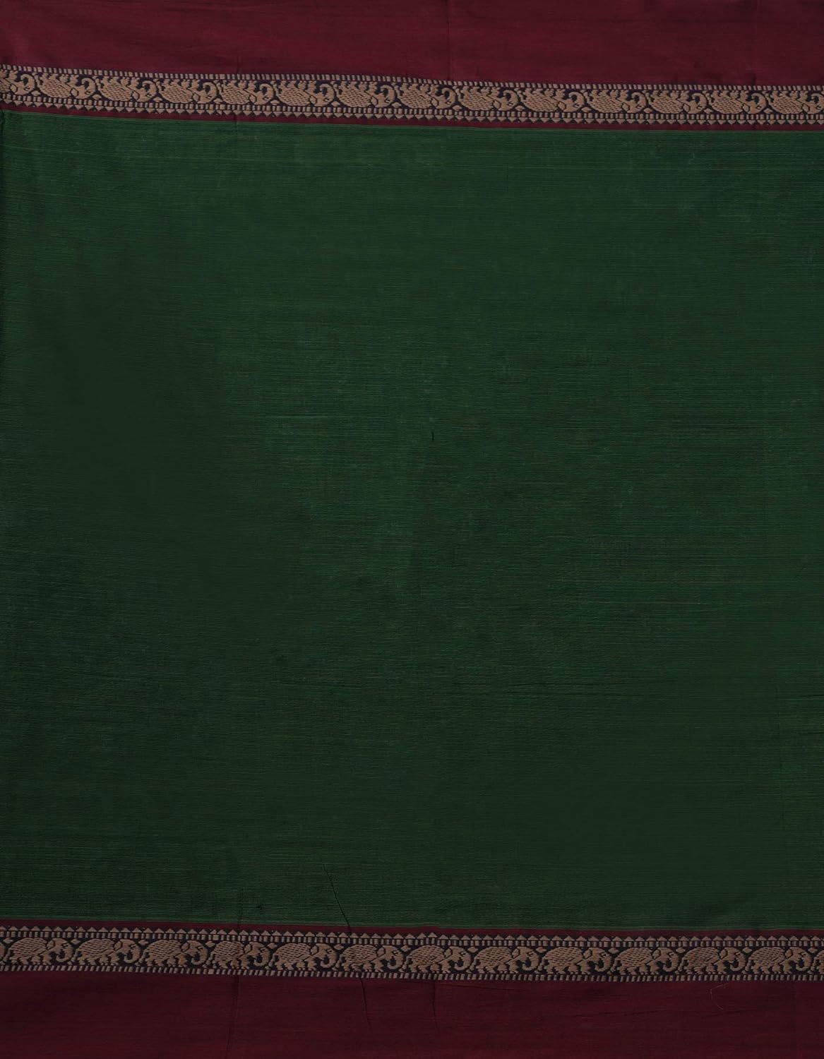 Pure Handloom Narayanpet Cotton Saree With Blouse Piece And Tassels From The Weavers Of Andhra Pradesh(Green+Free Size) For Women