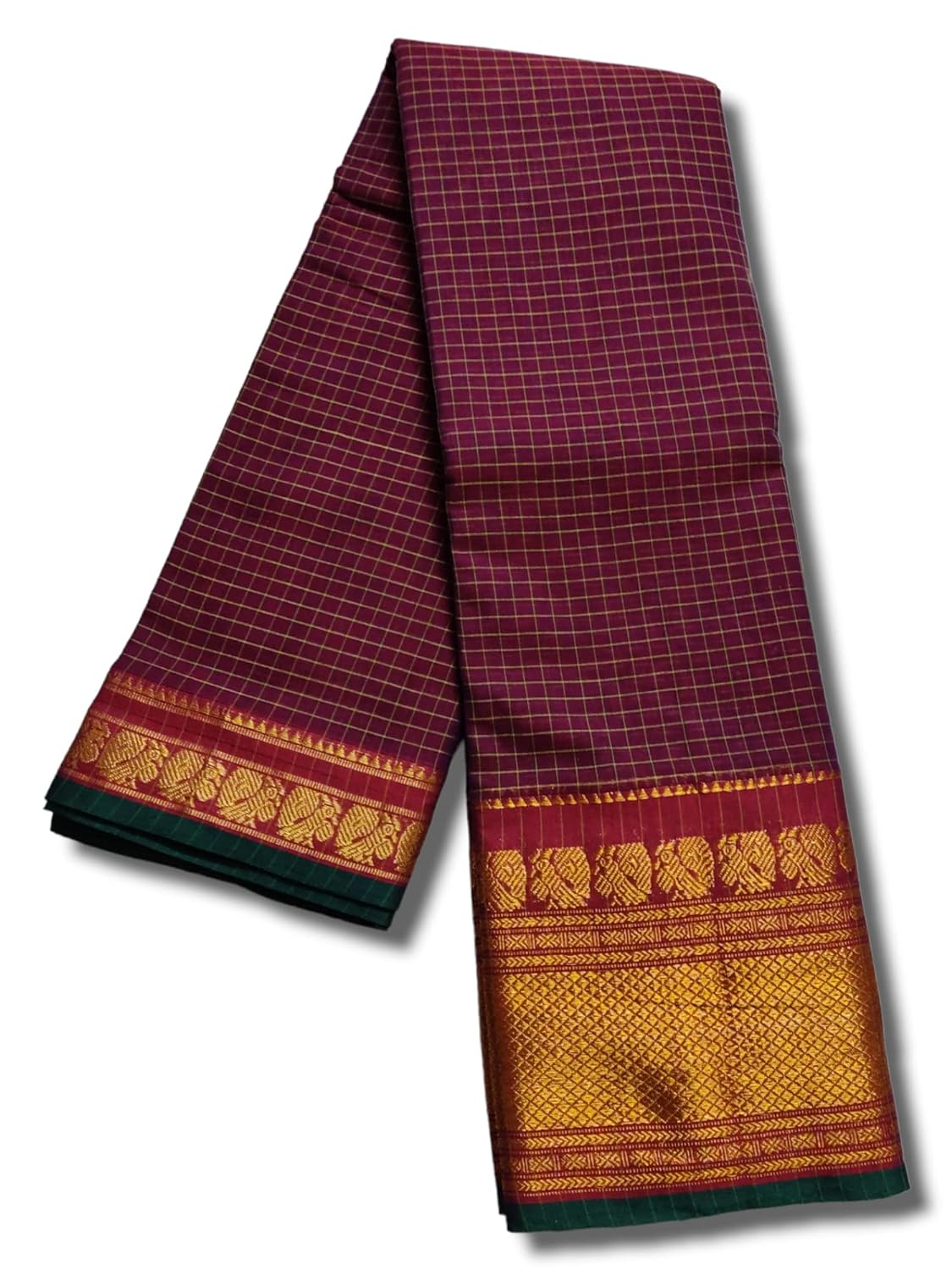 Women'S Narayanpet Checks Cotton Saree With Running Blouse Piece (Multi)