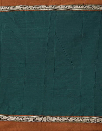 Pure Handloom Narayanpet Cotton Saree With Blouse Piece And Tassels From The Weavers Of Andhra Pradesh(Green+Free Size) For Women