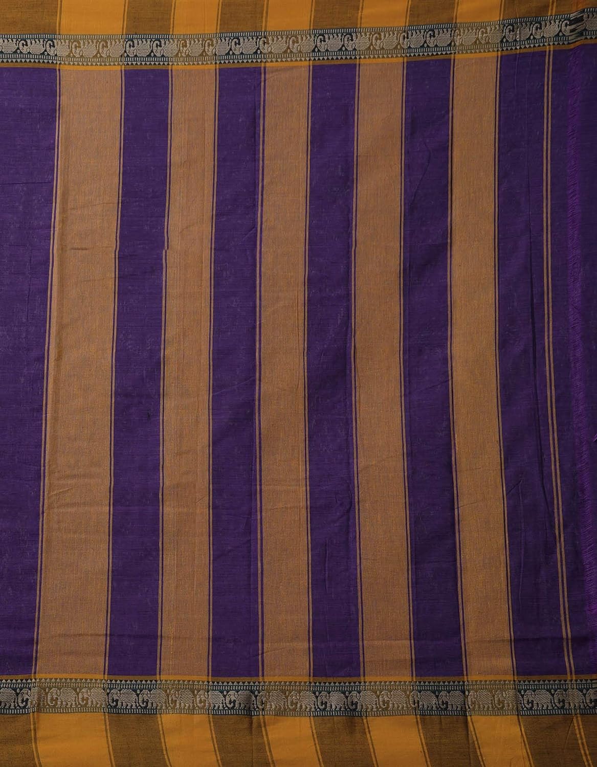 Narayanpet Handloom Cotton Saree With Blouse Piece (Purple+Free Size) For Women