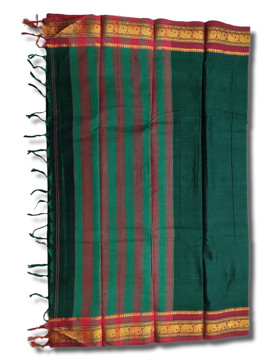 Narayanpet Pure Cotton Saree With Running Blouse Piece Single Elephant Border For Women