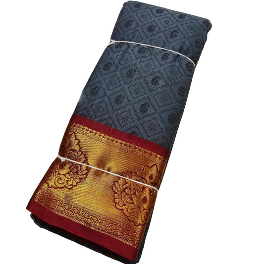 Handloom Pure Masarised Cotton Saree With Running Blouse Piece For Women