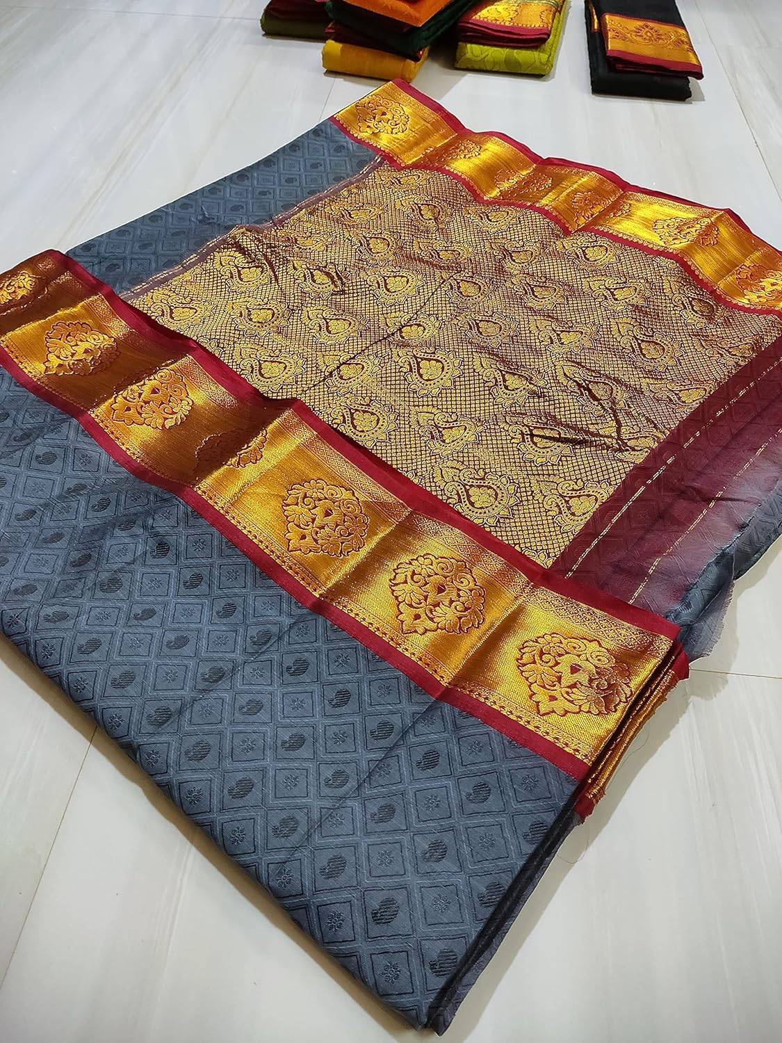 Handloom Pure Masarised Cotton Saree With Running Blouse Piece For Women