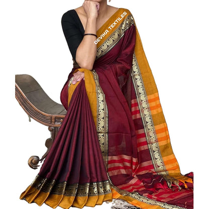 Narayanpet Single Elephant Pure Handloom Cotton Saree (Ananda) For Women