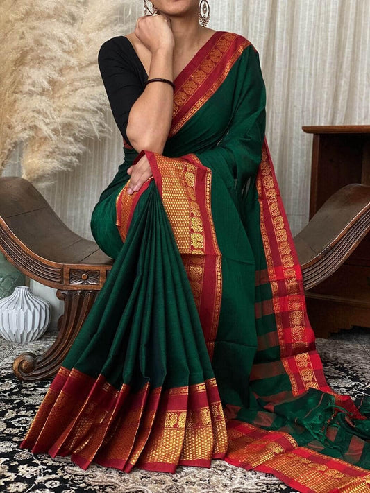 Narayanpet Pure Cotton Saree With Running Blouse Piece (0.80M) For Women