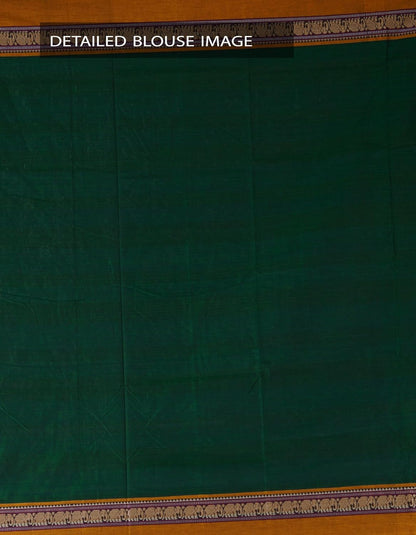 Green Pure Handloom Narayanpet Cotton Plain Saree For Women