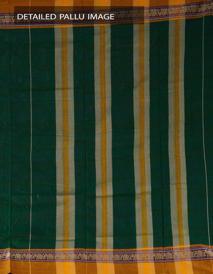 Green Pure Handloom Narayanpet Cotton Plain Saree For Women